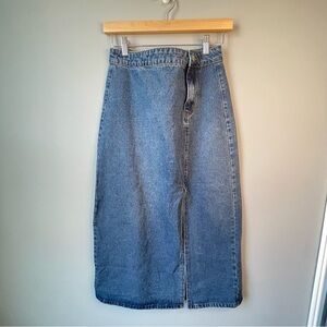 DAZY High Waist Midi Denim Skirt With Split Thigh (Sz L/US 4)